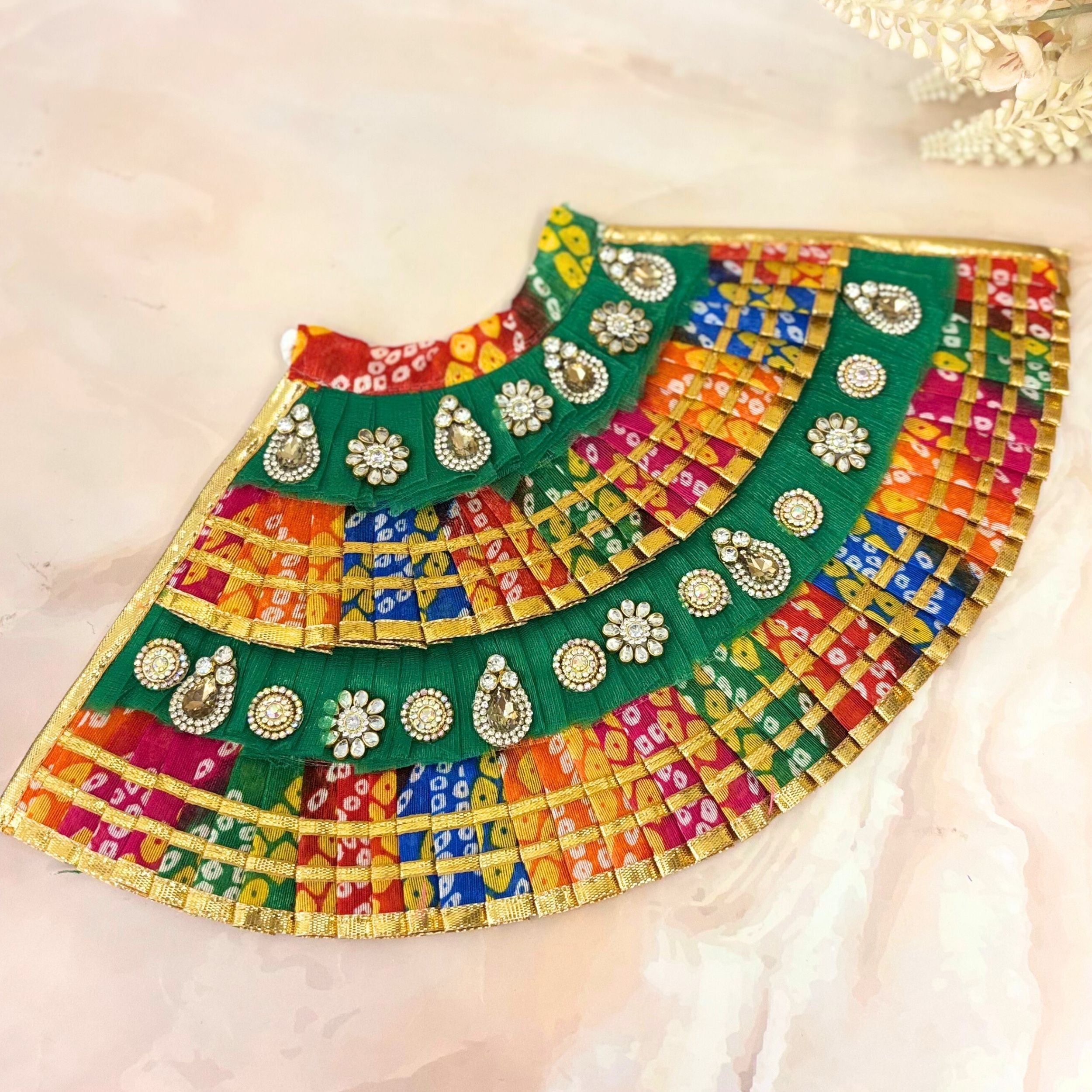 Handmade Rajvasini Mata Rani Dress - Designer Laddu Gopal Dress, Kanha Ji Poshak, Bal Gopal Dress for Janmashtami Festival
