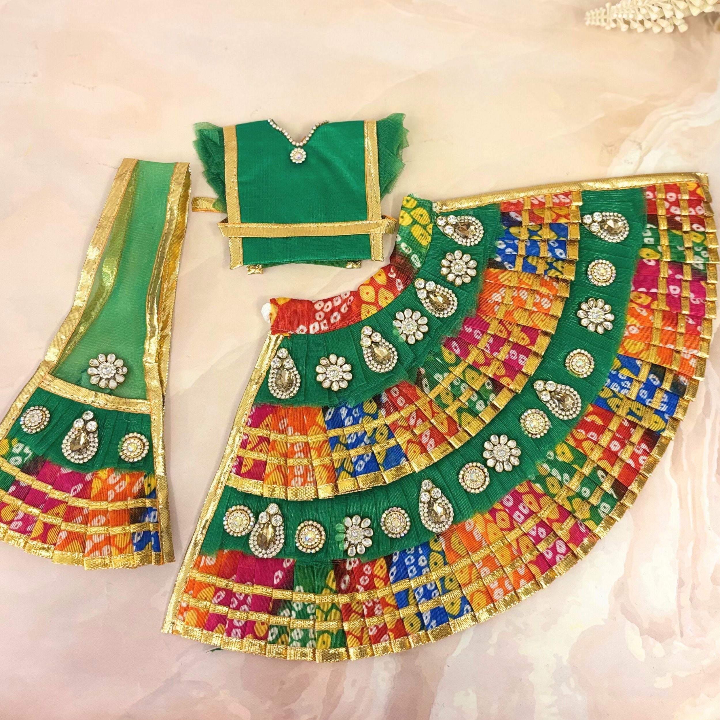 Handmade Rajvasini Mata Rani Dress - Designer Laddu Gopal Dress, Kanha Ji Poshak, Bal Gopal Dress for Janmashtami Festival