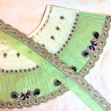 Handmade Luxe Mayurangi Durga Maa Dress - Designer Laddu Gopal Dress, Kanha Ji Poshak, Bal Gopal & Krishna Ji Dress for Janmashtami Festival