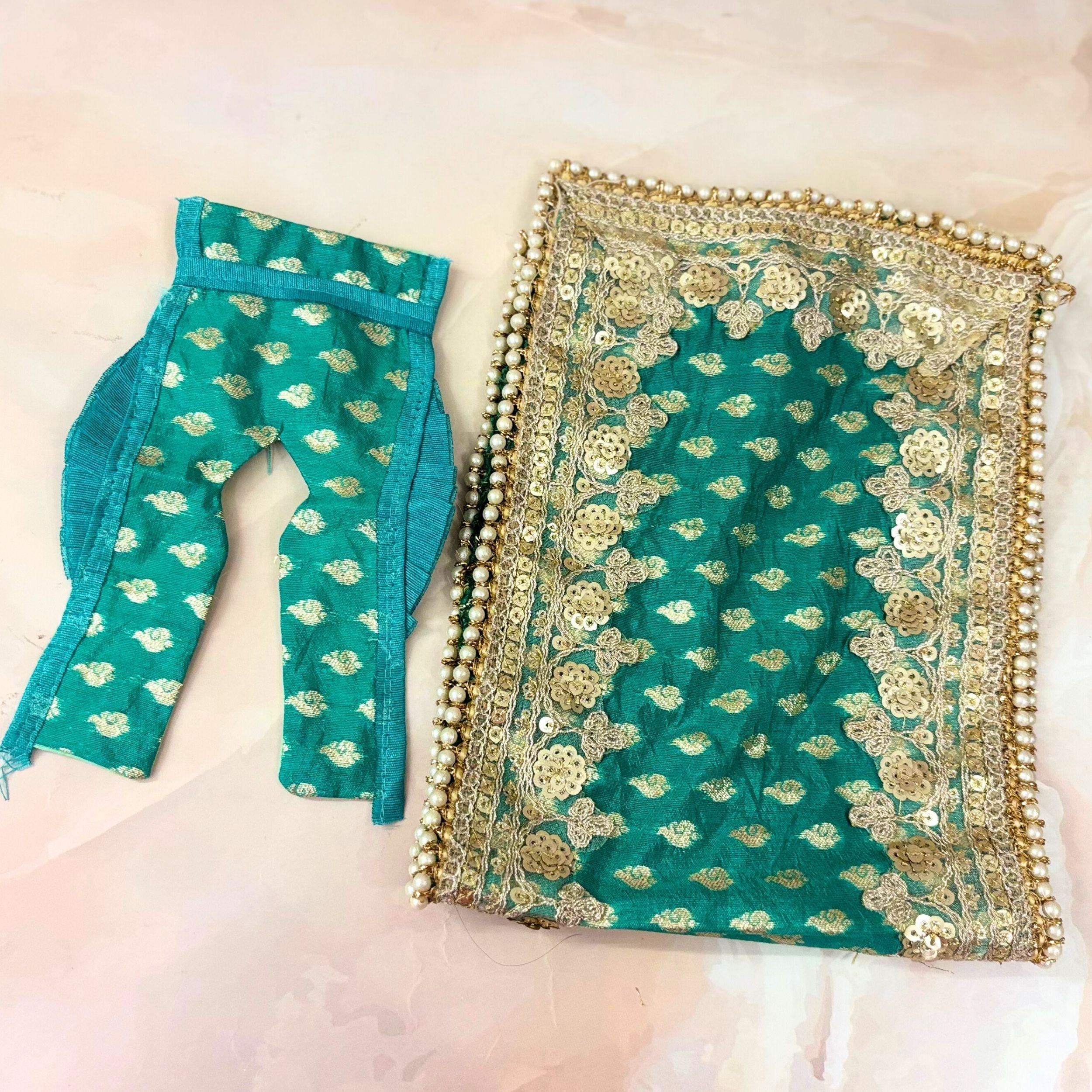 Handmade Pannalakshmi Mata Rani Dress - Designer Laddu Gopal Dress, Kanha Ji Poshak, Bal Gopal Dress for Janmashtami Festival