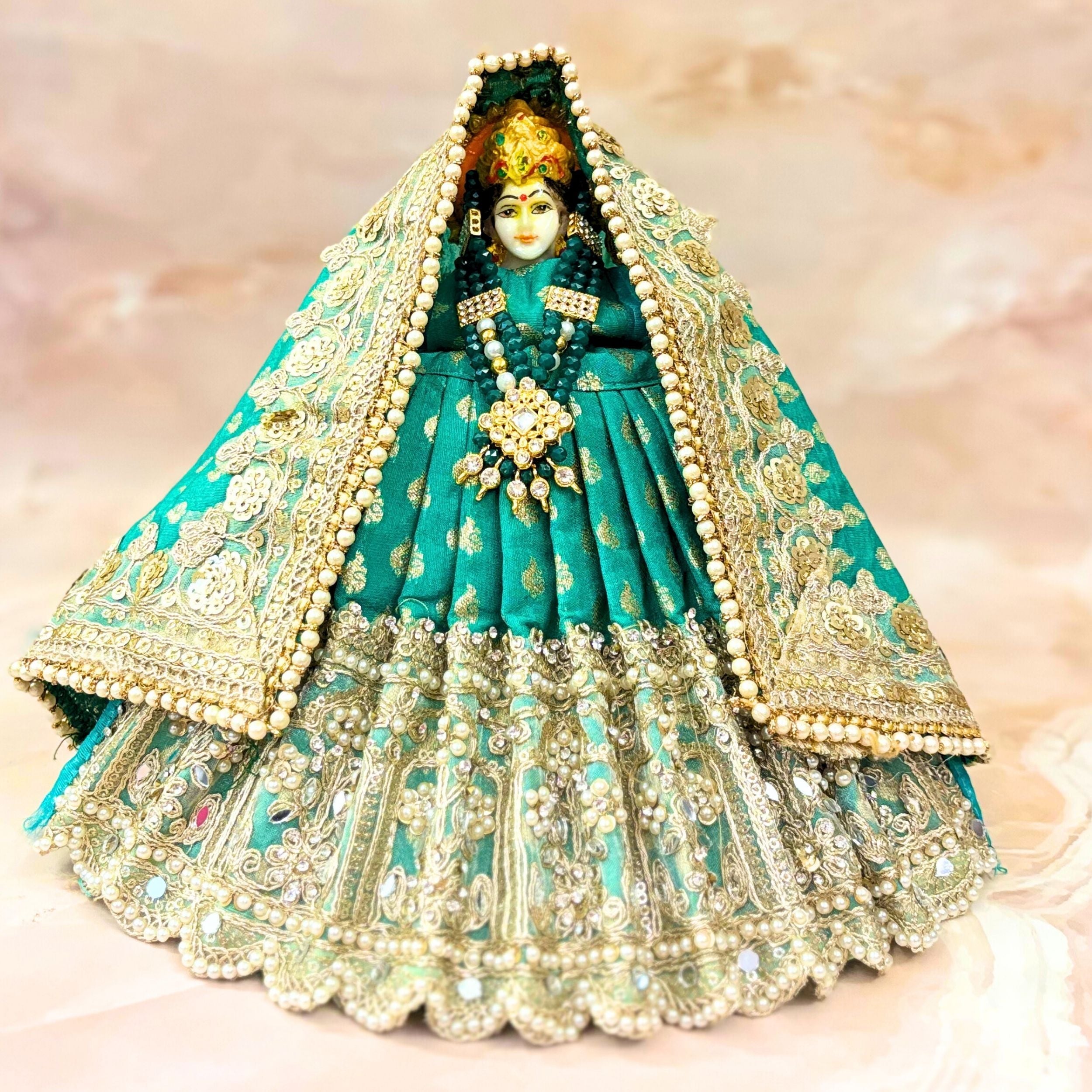 Handmade Pannalakshmi Mata Rani Dress - Designer Laddu Gopal Dress, Kanha Ji Poshak, Bal Gopal Dress for Janmashtami Festival