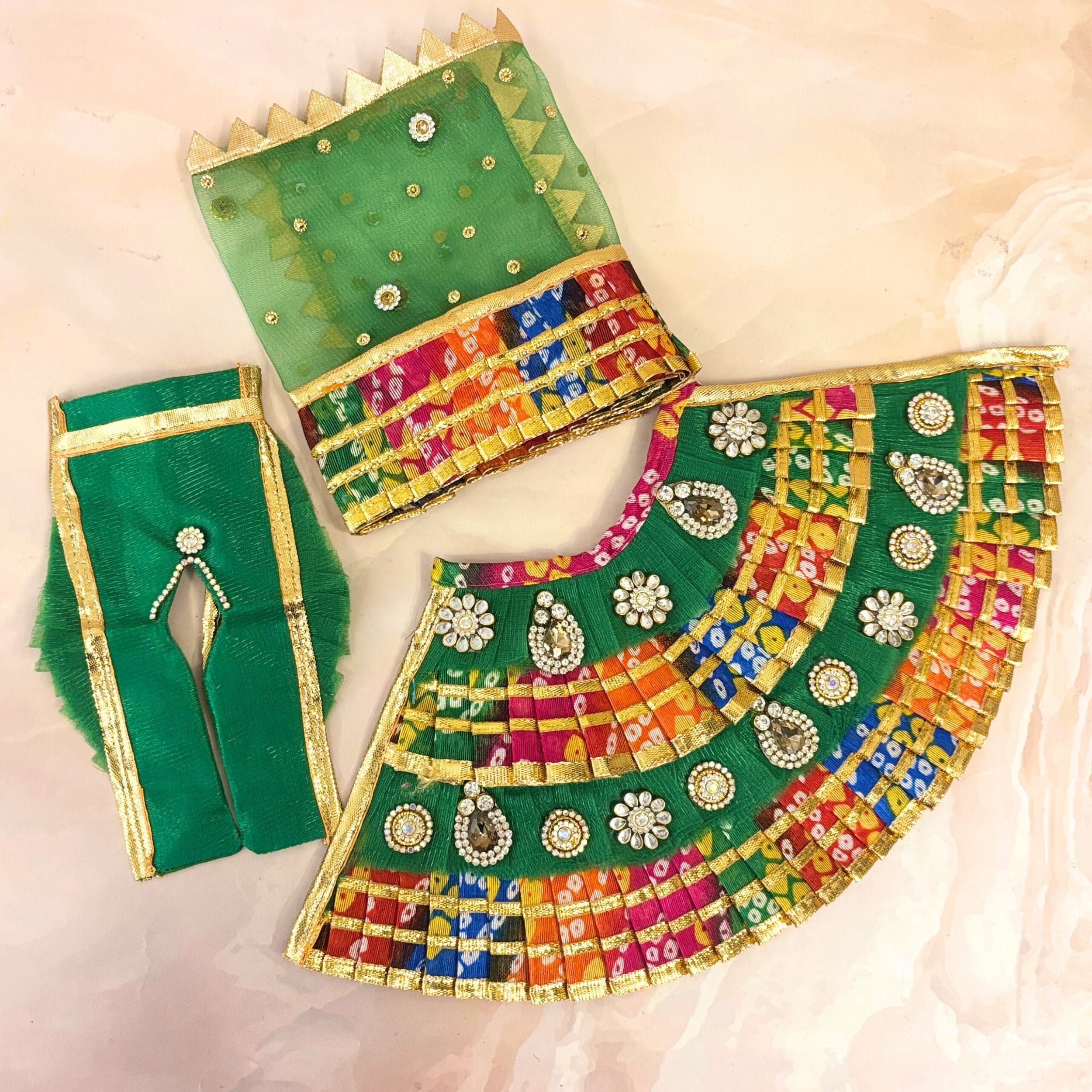 Handmade Designer Laddu Gopal Dress - Fancy Kanha Ji Poshak for Janmashtami, Bal Gopal Dress, Krishna Ji Dress, Festival Attire
