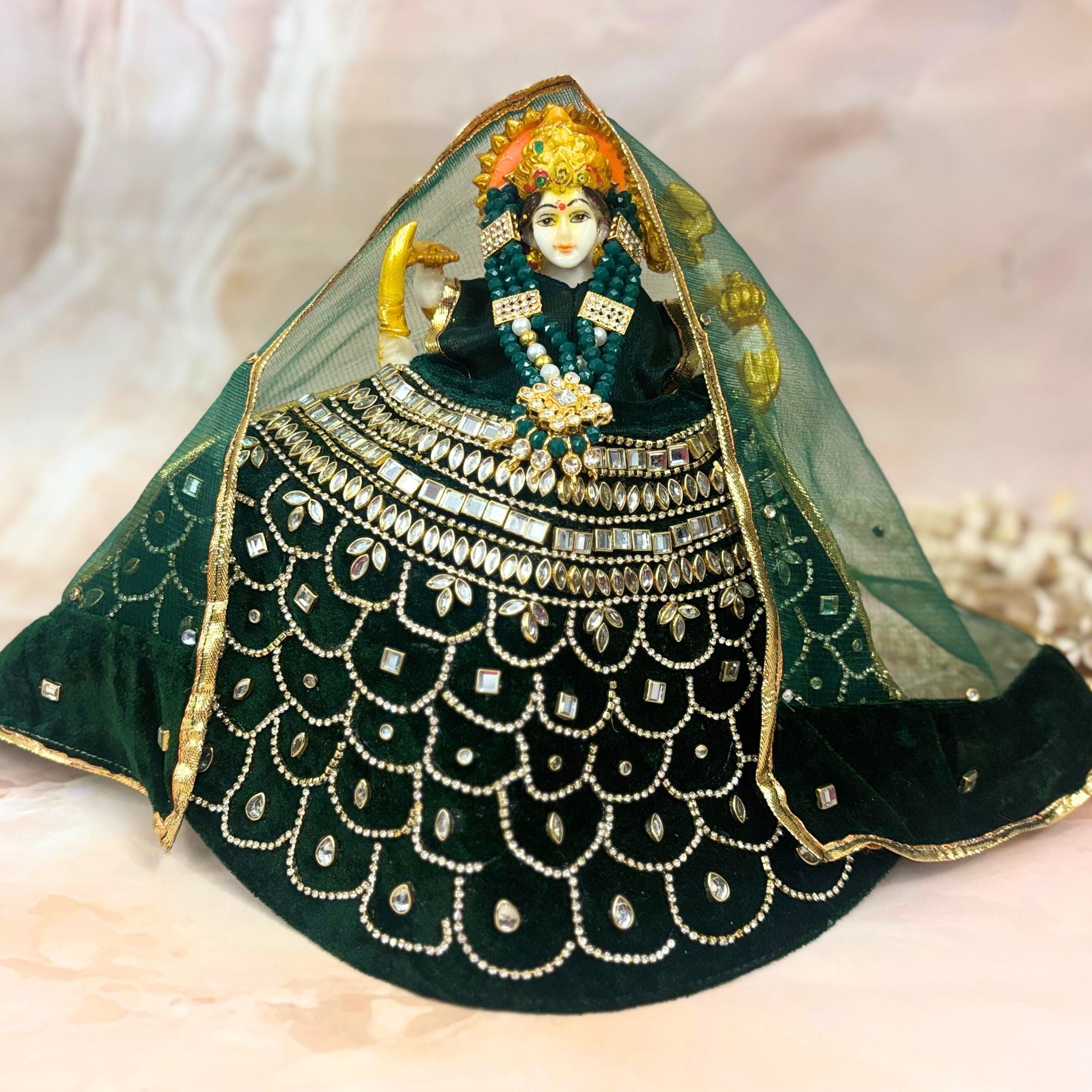 Handmade Vaidarbhi Velvet Designer Dress for Laddu Gopal, Kanha Ji & Bal Gopal - Fancy Poshak for Janmashtami Celebrations