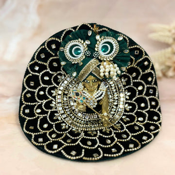 Handmade Rajvansh Velvet Laddu Gopal Dress - Designer Kanha Ji Poshak for Janmashtami, Fancy Bal Gopal Dress & Krishna Ji Outfit