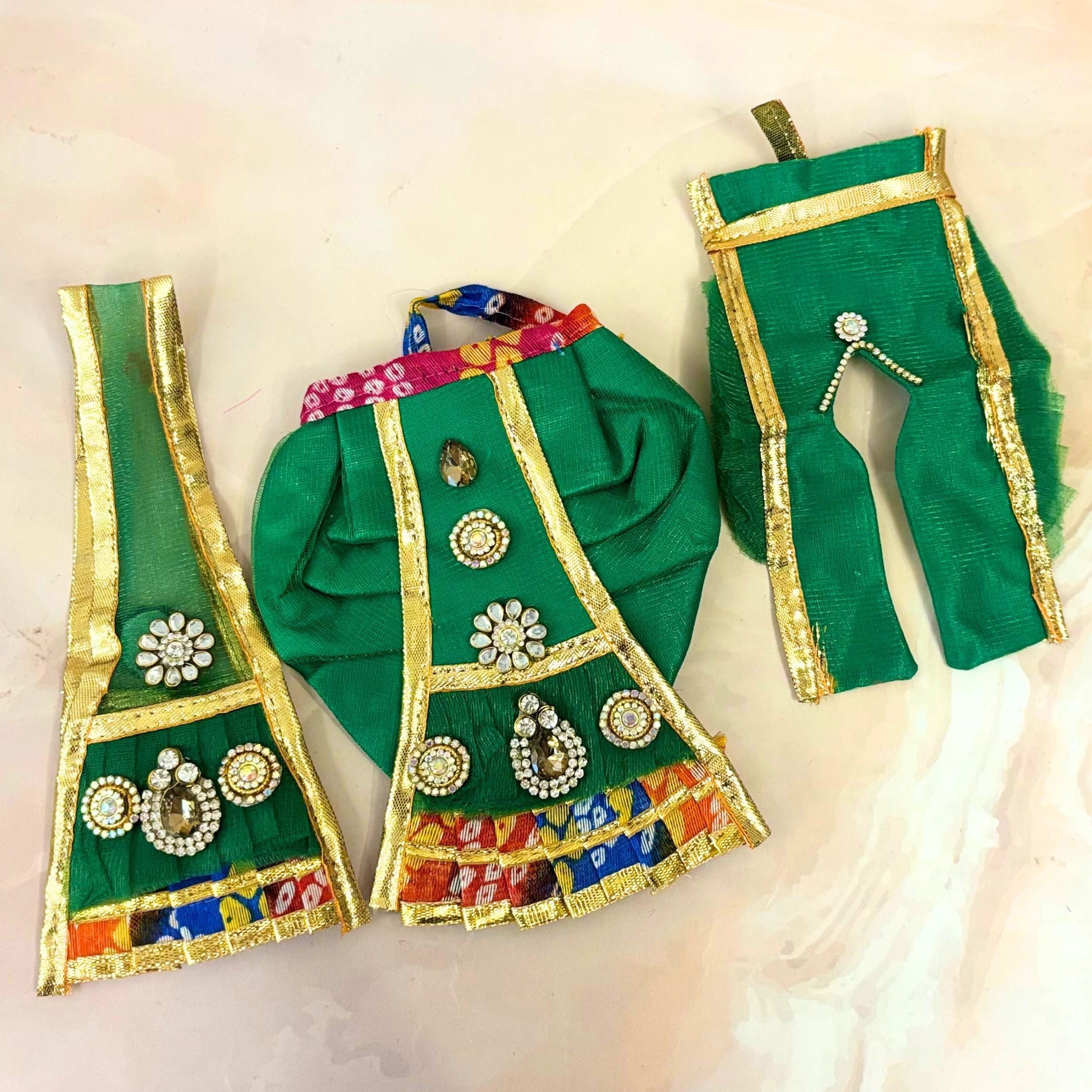Handmade Designer Laddu Gopal Dress - Fancy Kanha Ji Poshak for Janmashtami, Bal Gopal Dress, Krishna Ji Dress, Festival Wear