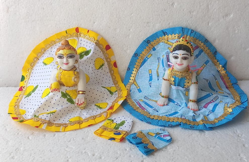 Handmade Summer Laddu Gopal Dress - Designer Kanha Ji Poshak for Janmashtami, Fancy Bal Gopal Dress, Krishna Ji Dress for Festivals