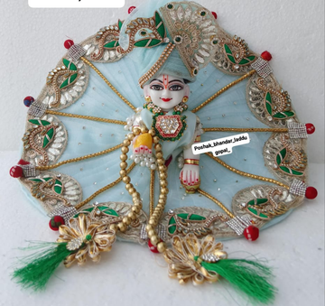 Handmade Heavy Gota Work Laddu Gopal Dress - Designer Kanha Ji Poshak for Janmashtami, Fancy Bal Gopal & Krishna Ji Dress