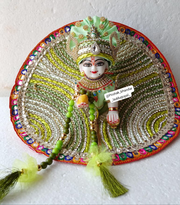 Handmade Green Laddu Gopal Dress - Designer Kanha Ji Poshak for Janmashtami, Fancy Bal Gopal Dress, Krishna Ji Dress for Festivals