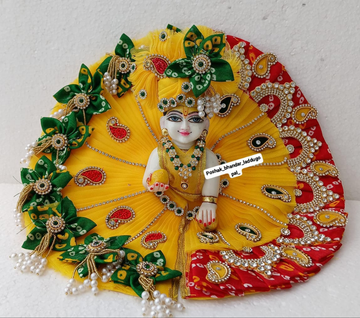 Handmade Heavy Yellow Laddu Gopal Dress - Designer Kanha Ji Poshak for Janmashtami | Fancy Bal Gopal Dress & Krishna Ji Dress