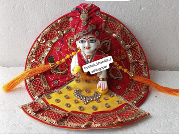 Handmade Heavy Laddu Gopal Dress with Pagdi - Designer Kanha Ji Poshak for Janmashtami, Fancy Bal Gopal Dress, Krishna Ji Outfit