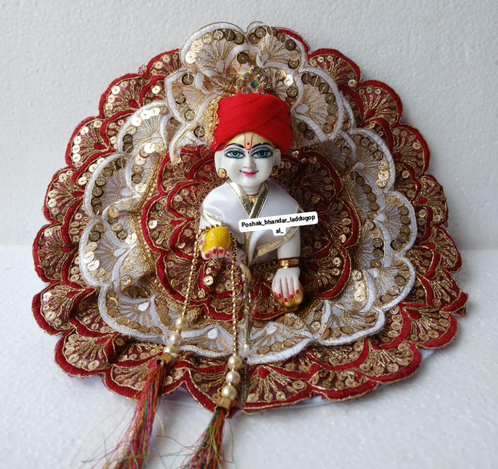 Designer Heavy Laddu Gopal Dress - Fancy Kanha Ji Poshak for Janmashtami | Bal Gopal & Krishna Ji Dress in Affordable Range