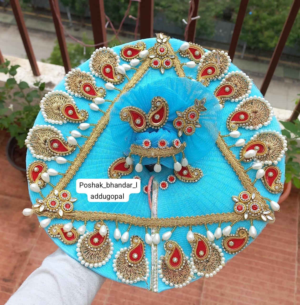 Handmade Skyblue Laddu Gopal Dress - Designer Kanha Ji Poshak for Janmashtami, Fancy Bal Gopal Dress, Krishna Ji Dress for Festivals