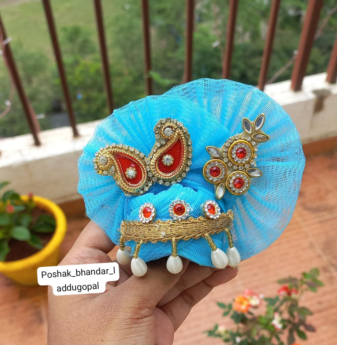 Handmade Skyblue Laddu Gopal Dress - Designer Kanha Ji Poshak for Janmashtami, Fancy Bal Gopal Dress, Krishna Ji Dress for Festivals