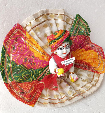Handmade Heavy Rajasthani Laddu Gopal Dress with Pagdi - Designer Kanha Ji Poshak for Janmashtami, Fancy Bal Gopal & Krishna Ji Dress