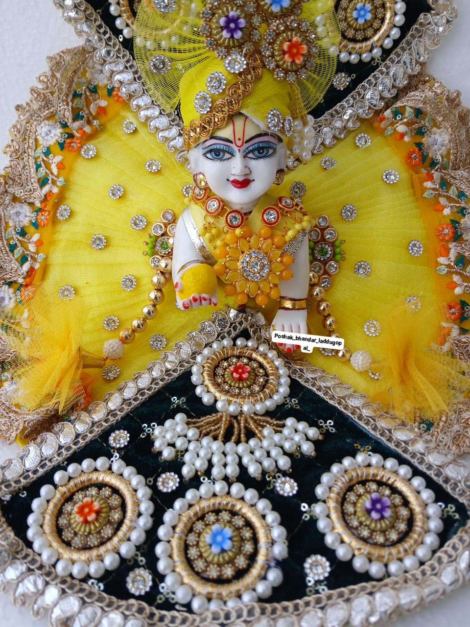 Designer Fancy Patka Look Dress with Pagdi for Laddu Gopal | Kanha Ji Poshak | Perfect Bal Gopal & Krishna Ji Dress for Janmashtami Celebrations