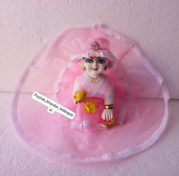 Handmade Net Dress with Cap for Laddu Gopal | Designer Kanha Ji Poshak | Fancy Bal Gopal Dress for Janmashtami Celebrations