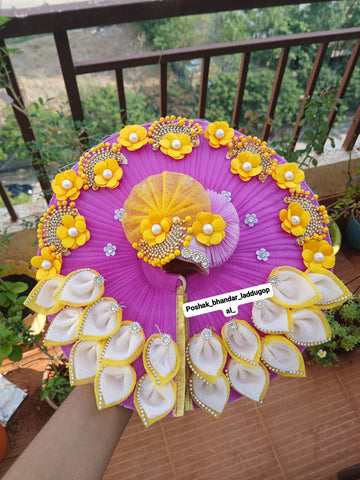 Handmade Purple Laddu Gopal Dress with Pagdi - Designer Kanha Ji Poshak for Janmashtami, Fancy Bal Gopal Dress, Krishna Ji Outfit