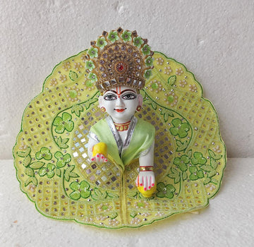 Handmade Heavy Handwork Laddu Gopal Dress with Mukut Style Pagdi - Designer Kanha Ji Poshak for Janmashtami, Bal Gopal & Krishna Ji Dress