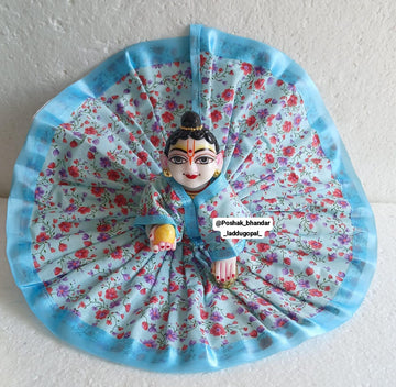 Handmade Designer Laddu Gopal Dress | Beautiful Flower Print Cotton Poshak for Kanha Ji, Bal Gopal, and Krishna Ji | Perfect for Janmashtami Festival