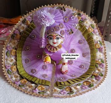 Handmade Purple Lavender Dress with Pagdi for Laddu Gopal | Designer Kanha Ji Poshak | Fancy Bal Gopal Dress for Janmashtami Celebrations