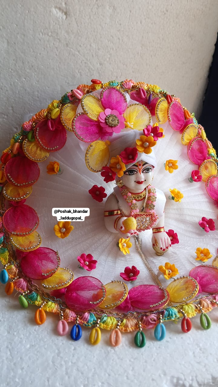 Handmade Colourful Laddu Gopal Dress with Pagdi - Designer Kanha Ji Poshak for Janmashtami, Fancy Bal Gopal Dress & Krishna Ji Dress