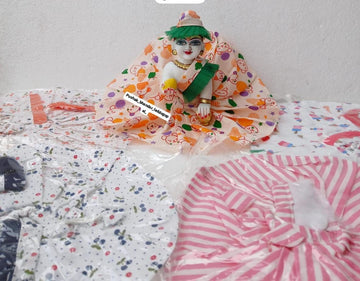 Handmade Summer Half Choli Dress for Laddu Gopal | Designer Kanha Ji Poshak | Fancy Bal Gopal Dress for Janmashtami Celebrations
