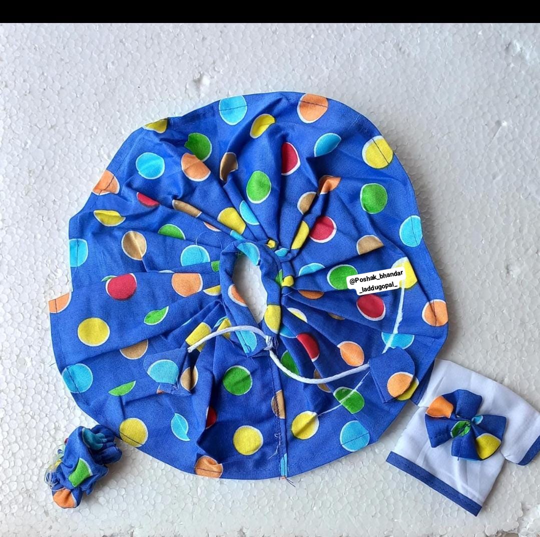 Handmade Designer Bow Dress with Cap for Laddu Gopal | Fancy Kanha Ji Poshak | Bal Gopal & Krishna Ji Dress for Janmashtami Festival