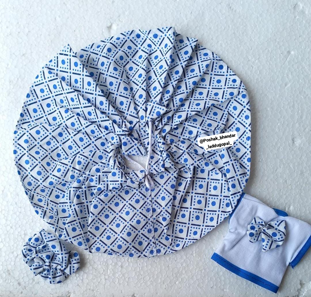 Handmade Designer Bow Dress with Cap for Laddu Gopal | Fancy Kanha Ji Poshak | Bal Gopal & Krishna Ji Dress for Janmashtami Festival