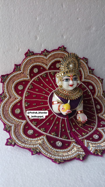 Handmade Heavy Kundan Work Laddu Gopal Dress | Designer Kanha Ji Poshak for Janmashtami | Fancy Bal Gopal & Krishna Ji Dress
