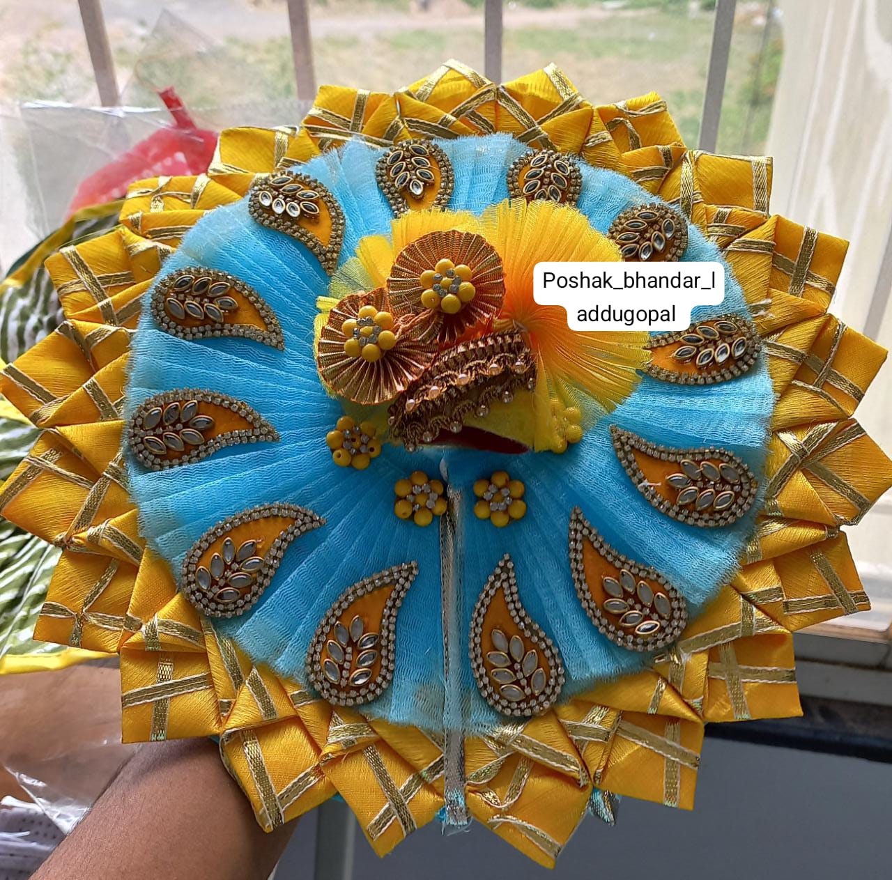 Handmade Yellow Laddu Gopal Dress with Pagdi - Designer Kanha Ji Poshak for Janmashtami, Fancy Bal Gopal Dress, Krishna Ji Outfit
