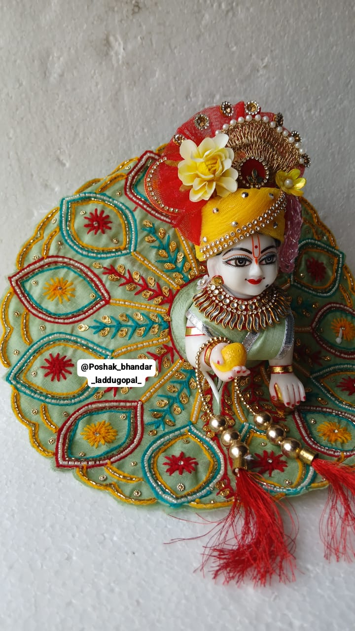 Handmade Heavy Handwork Laddu Gopal Dress | Designer Kanha Ji Poshak for Janmashtami | Fancy Bal Gopal & Krishna Ji Dress