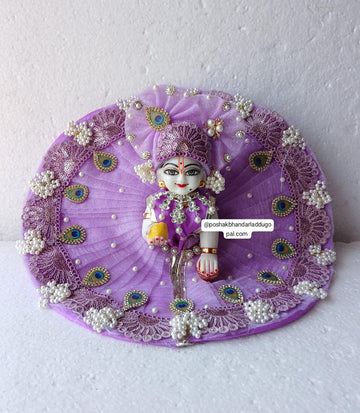 Handmade Lavender Laddu Gopal Dress - Designer Kanha Ji Poshak for Janmashtami, Fancy Bal Gopal Dress, Krishna Ji Dress for Festivals