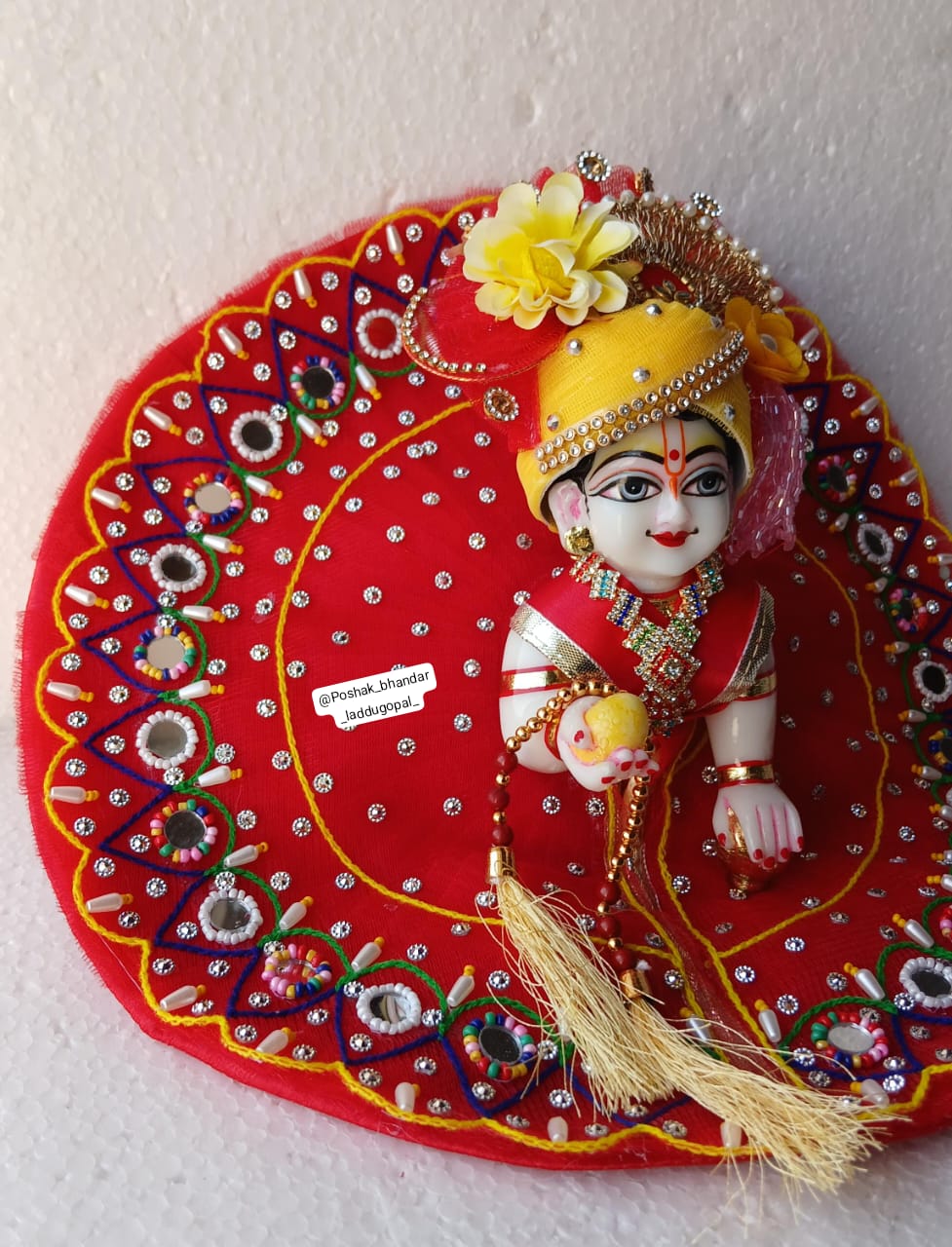 Handmade Maharaja Poshak with Pagdi - Designer Laddu Gopal Dress for Janmashtami, Kanha Ji Poshak, Bal Gopal Dress, and Krishna Ji Dress