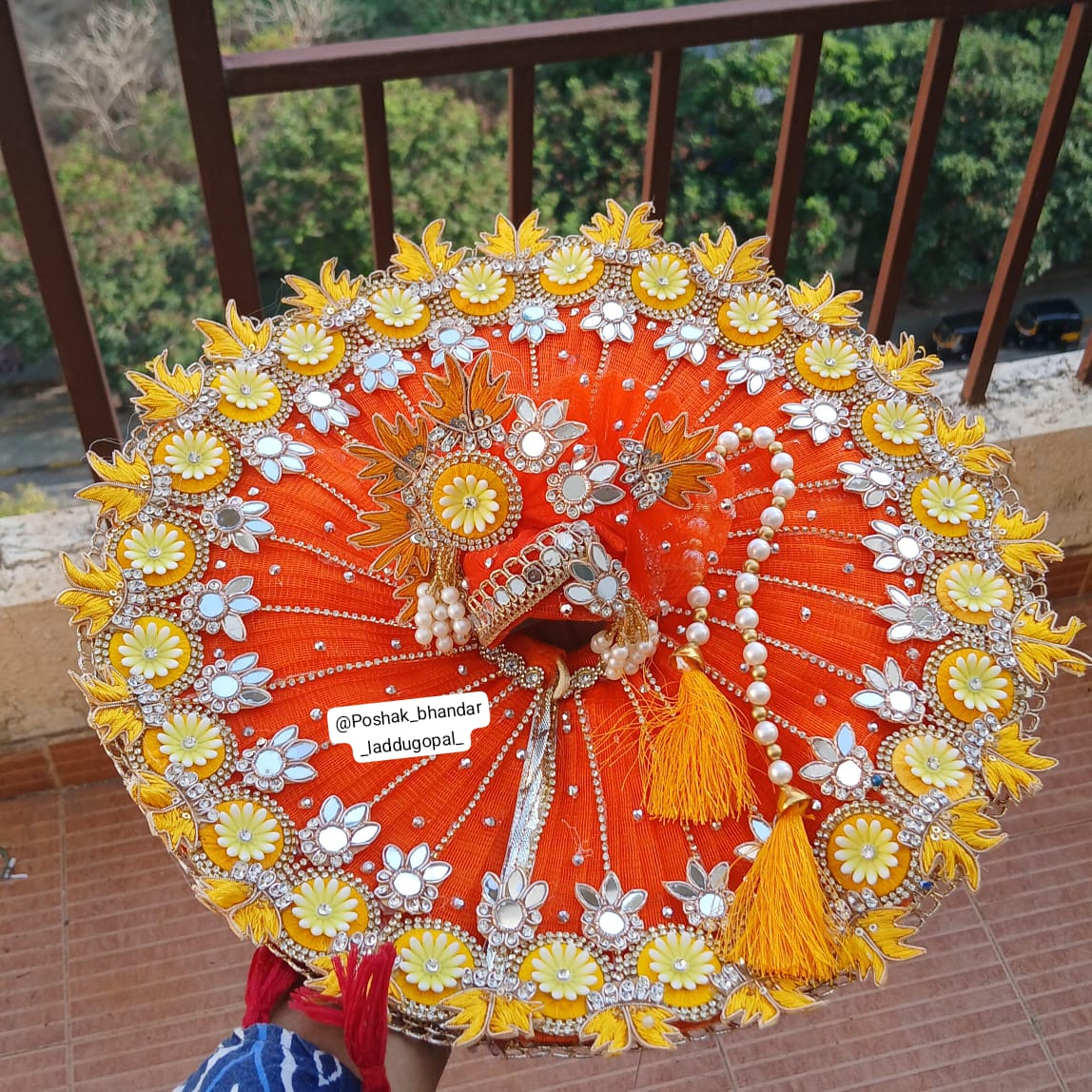Handmade Vrindavan Chandra Poshak with Pagdi - Designer Laddu Gopal Dress, Fancy Kanha Ji Poshak for Janmashtami, Bal Gopal & Krishna Ji Dress