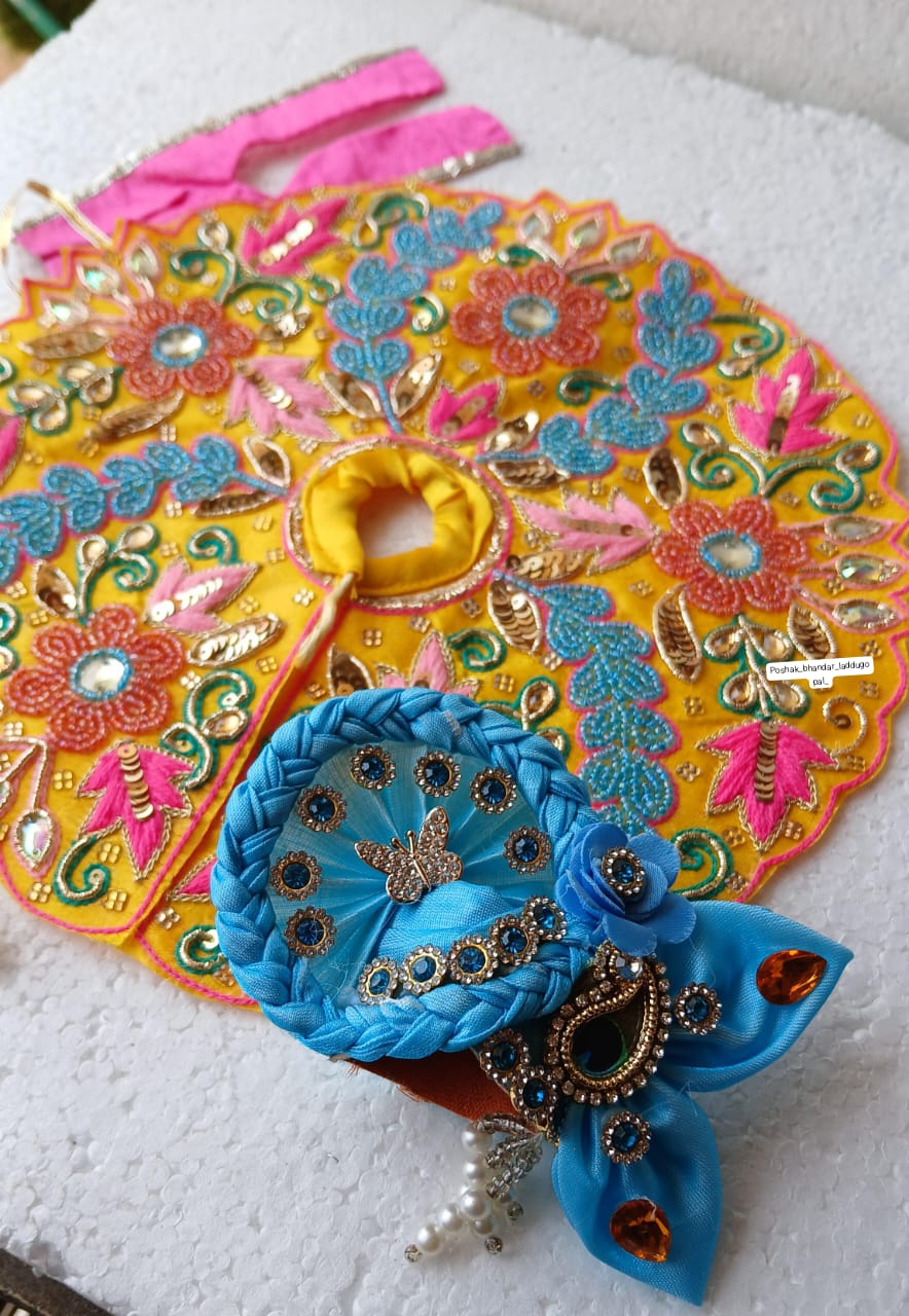 Handmade Heavy Handwork Laddu Gopal Dress | Designer Kanha Ji Poshak for Janmashtami | Fancy Bal Gopal & Krishna Ji Dress