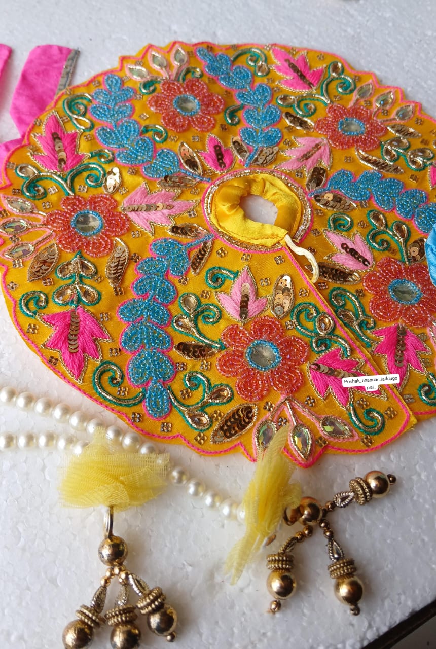 Handmade Heavy Handwork Laddu Gopal Dress | Designer Kanha Ji Poshak for Janmashtami | Fancy Bal Gopal & Krishna Ji Dress