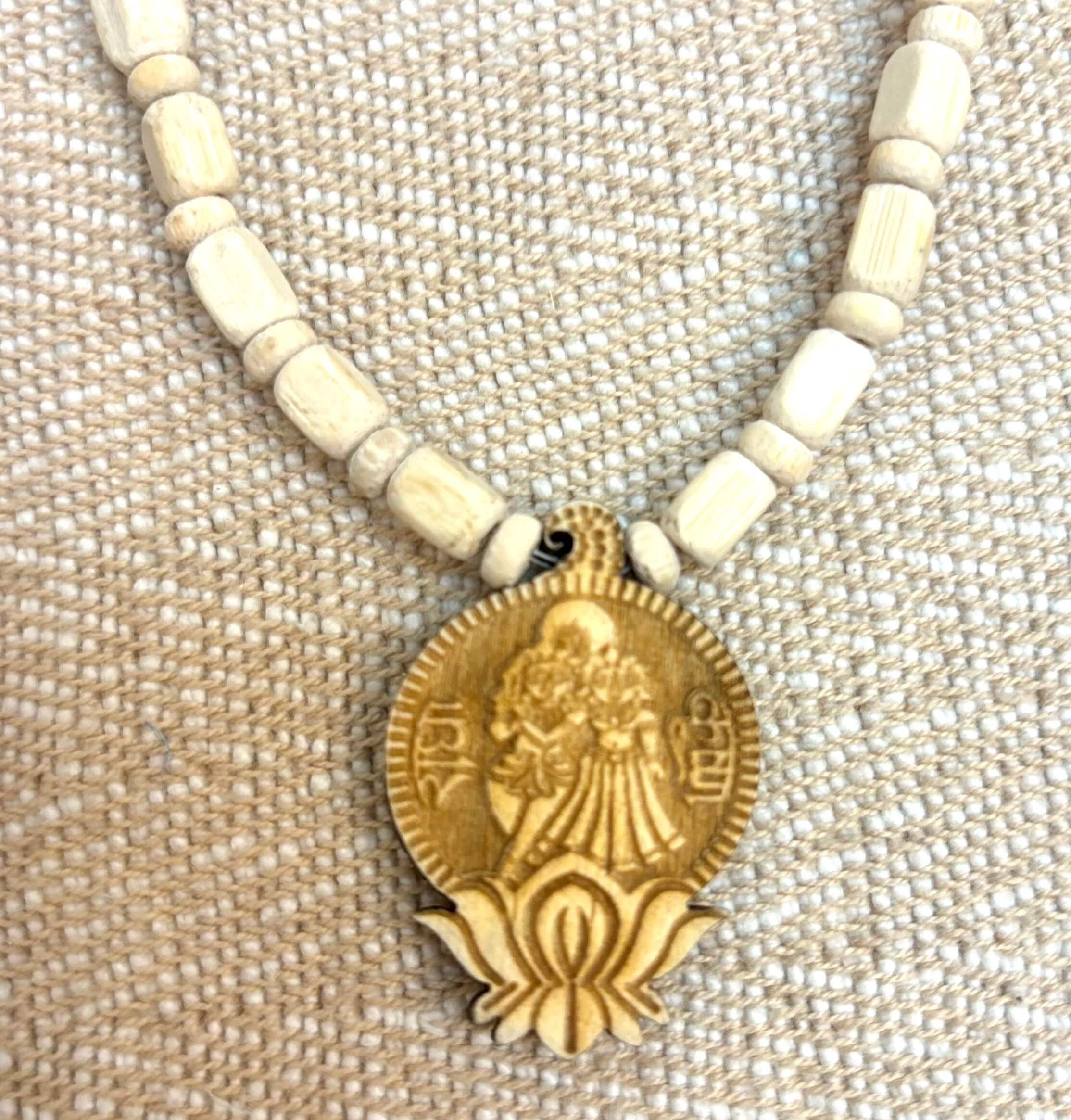 Handmade Chandan Tulsi Mala with Radhe Krishna Pendant - Perfect for Men & Women | Designer Laddu Gopal Dress & Kanha Ji Poshak for Janmashtami