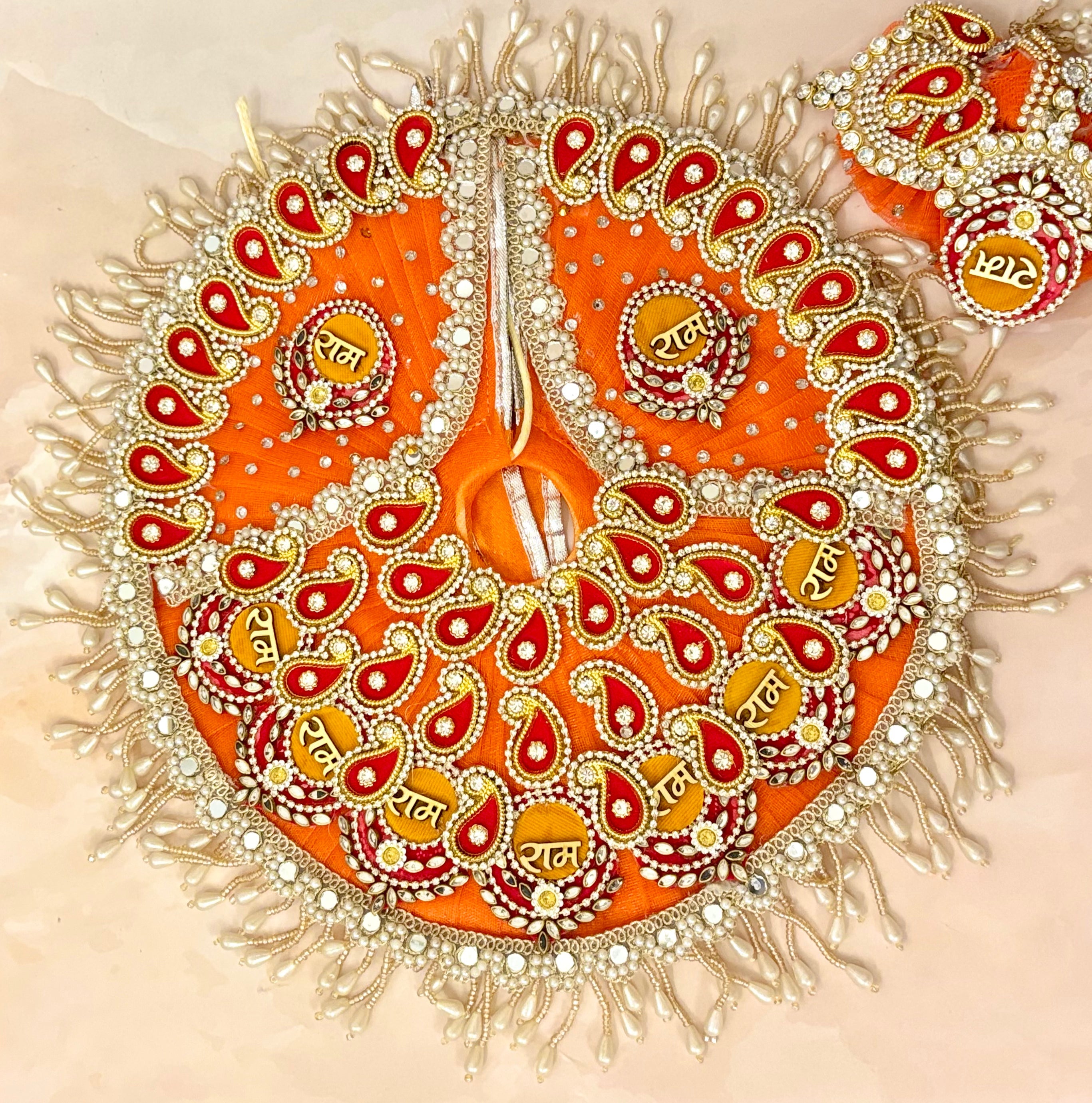 Handmade Kesari Roop Laddu Gopal Dress - Designer Kanha Ji Poshak for Janmashtami, Fancy Bal Gopal Dress, Krishna Ji Dress