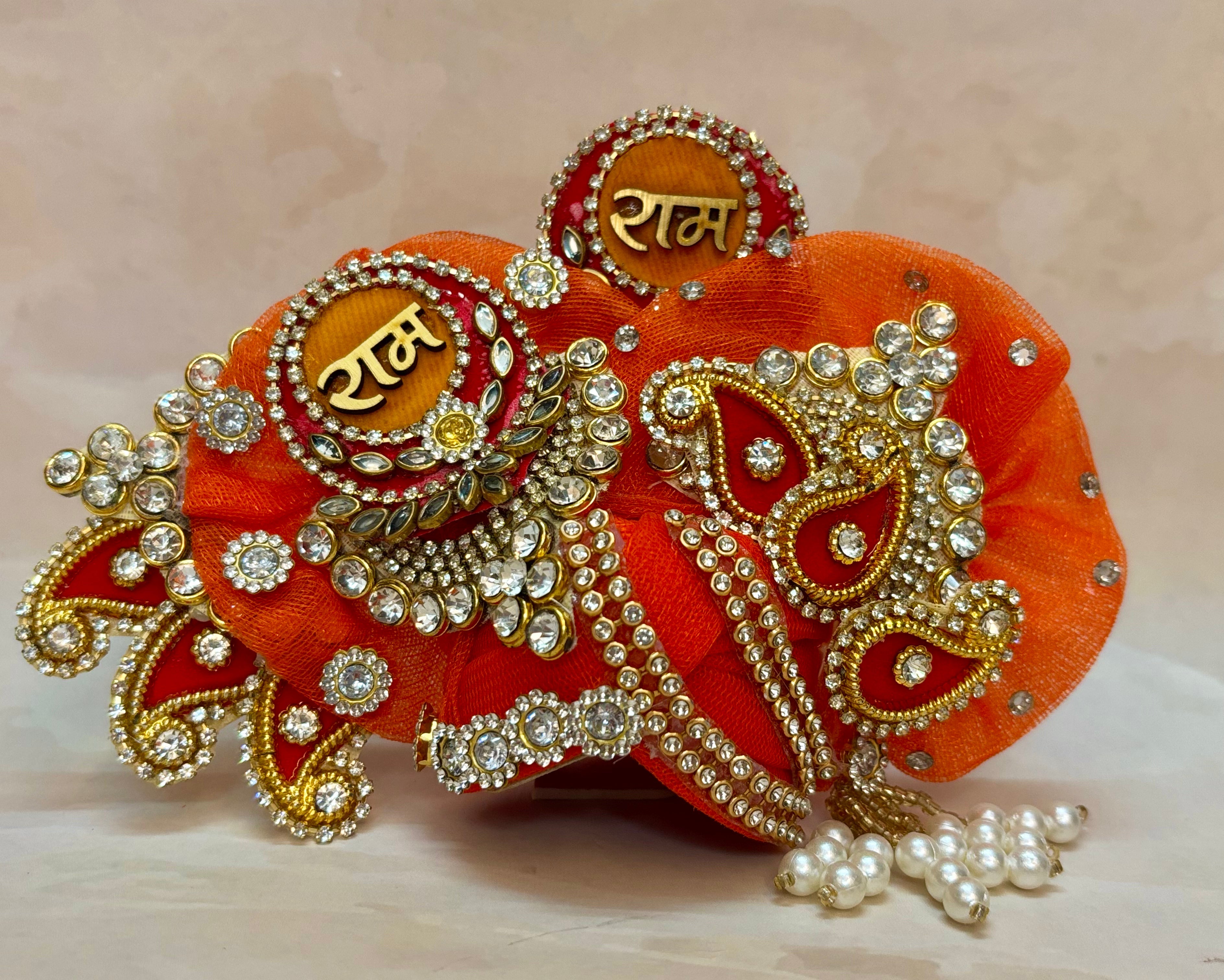 Handmade Kesari Roop Laddu Gopal Dress - Designer Kanha Ji Poshak for Janmashtami, Fancy Bal Gopal Dress, Krishna Ji Dress
