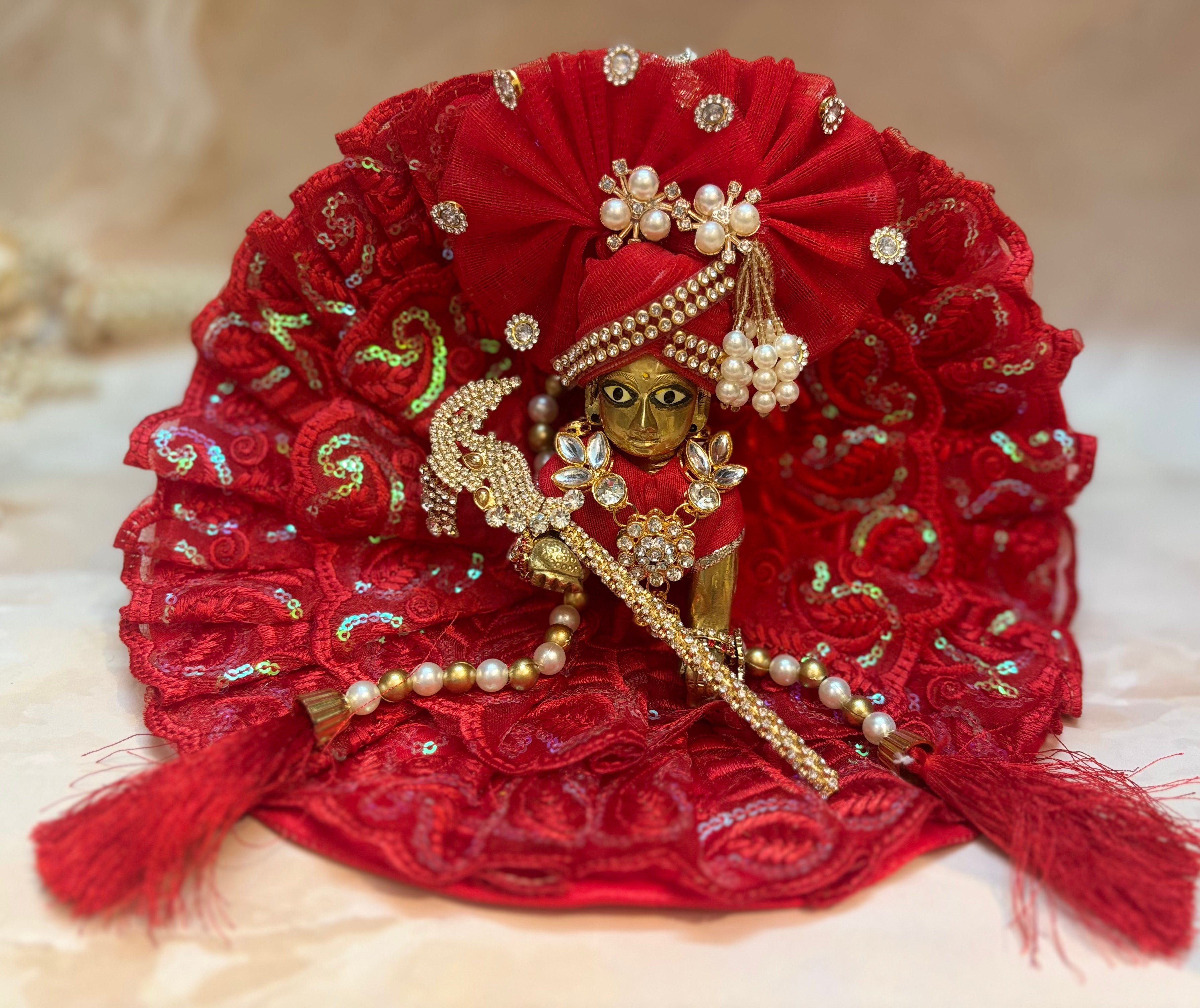 Handmade Nitya Shringar Laddu Gopal Dress - Designer Kanha Ji Poshak for Janmashtami | Fancy Bal Gopal Dress & Krishna Ji Outfit