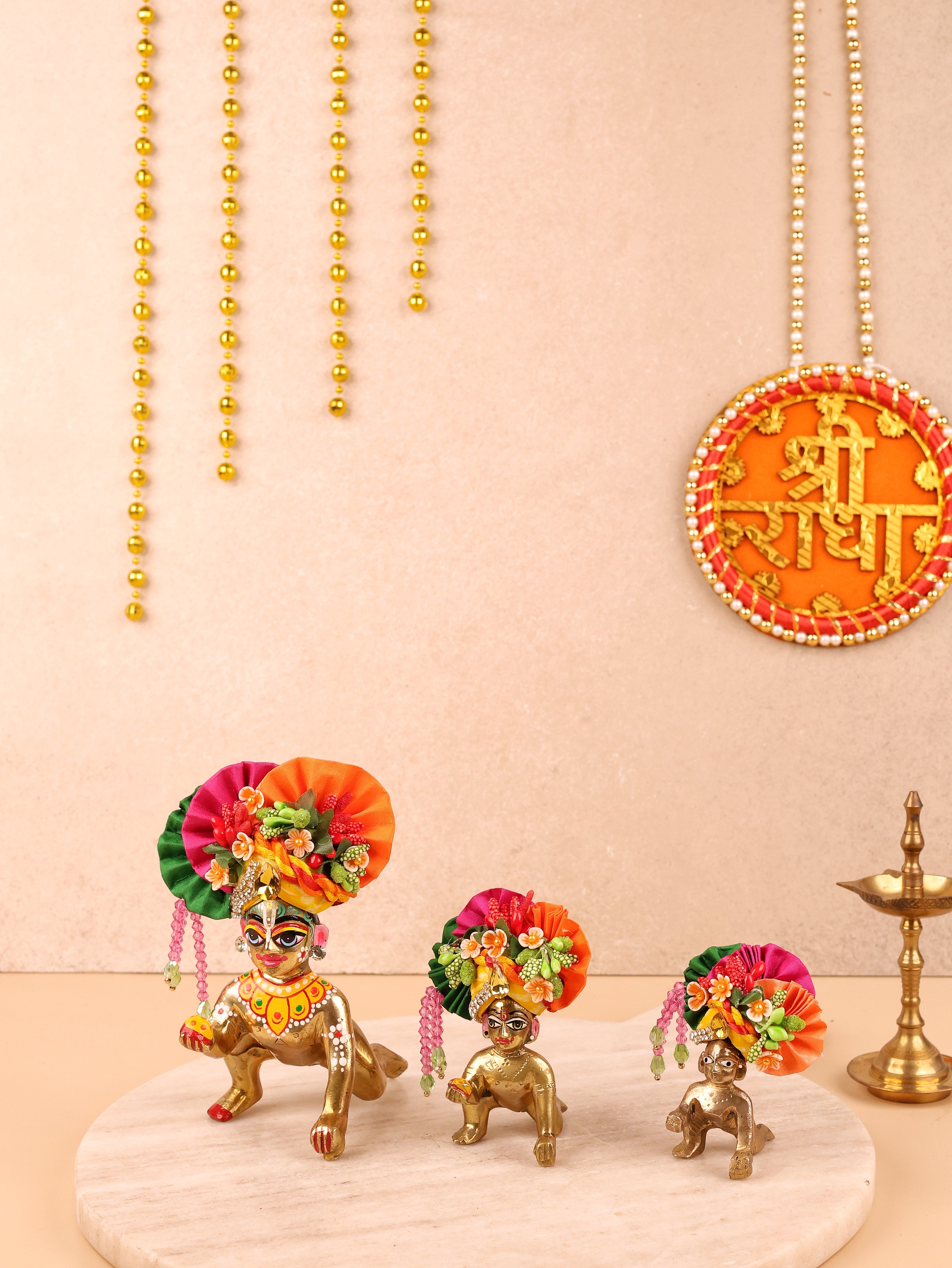 Handmade Yellow Mulmul Cotton Laddu Gopal Dress | Designer Kanha Ji Poshak for Janmashtami | Fancy Bal Gopal Dress & Krishna Ji Outfit
