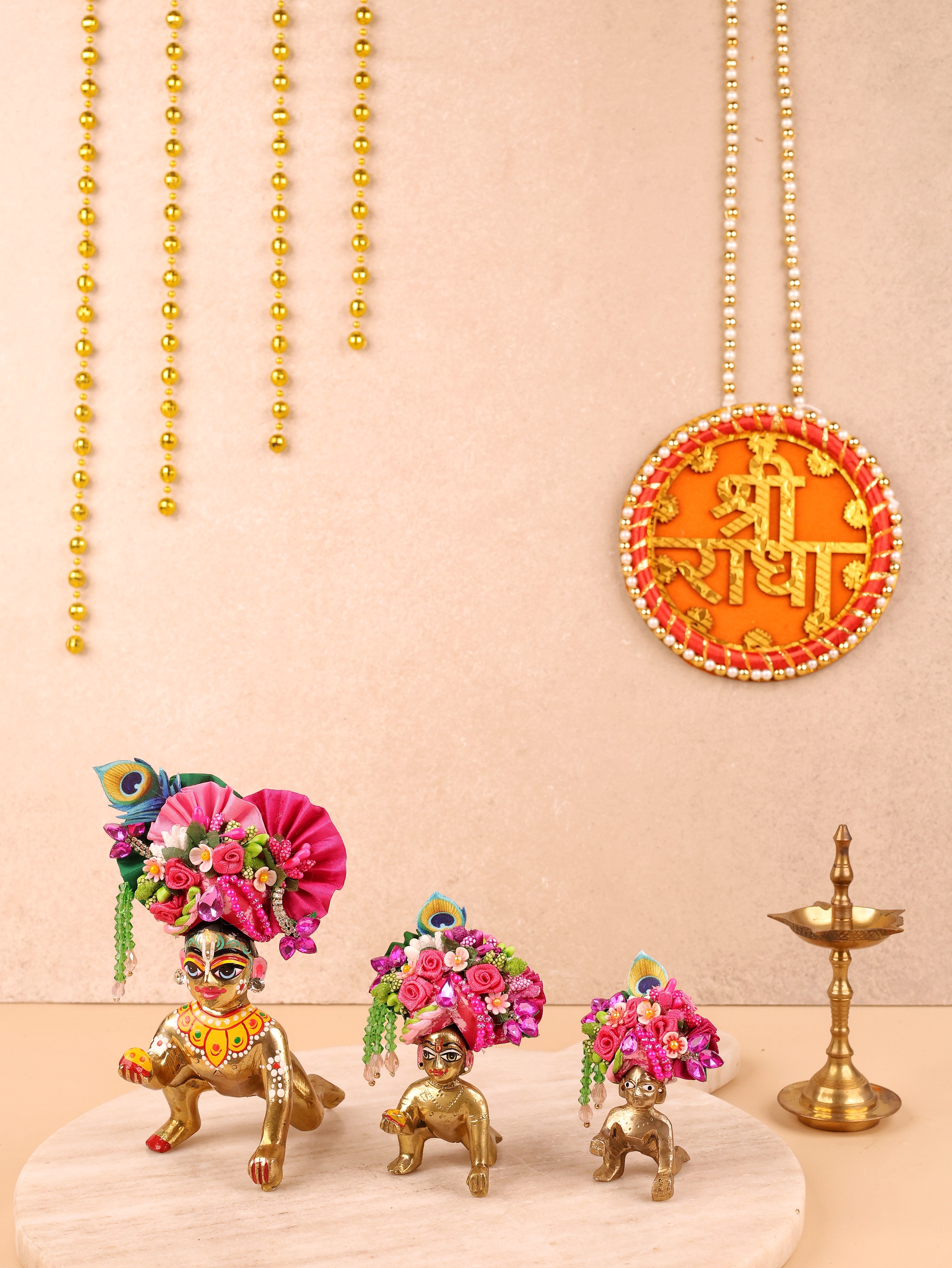 Handmade Pink Mulmul Cotton Laddu Gopal Poshak - Designer Kanha Ji Dress for Janmashtami, Fancy Bal Gopal Dress, Krishna Ji Poshak