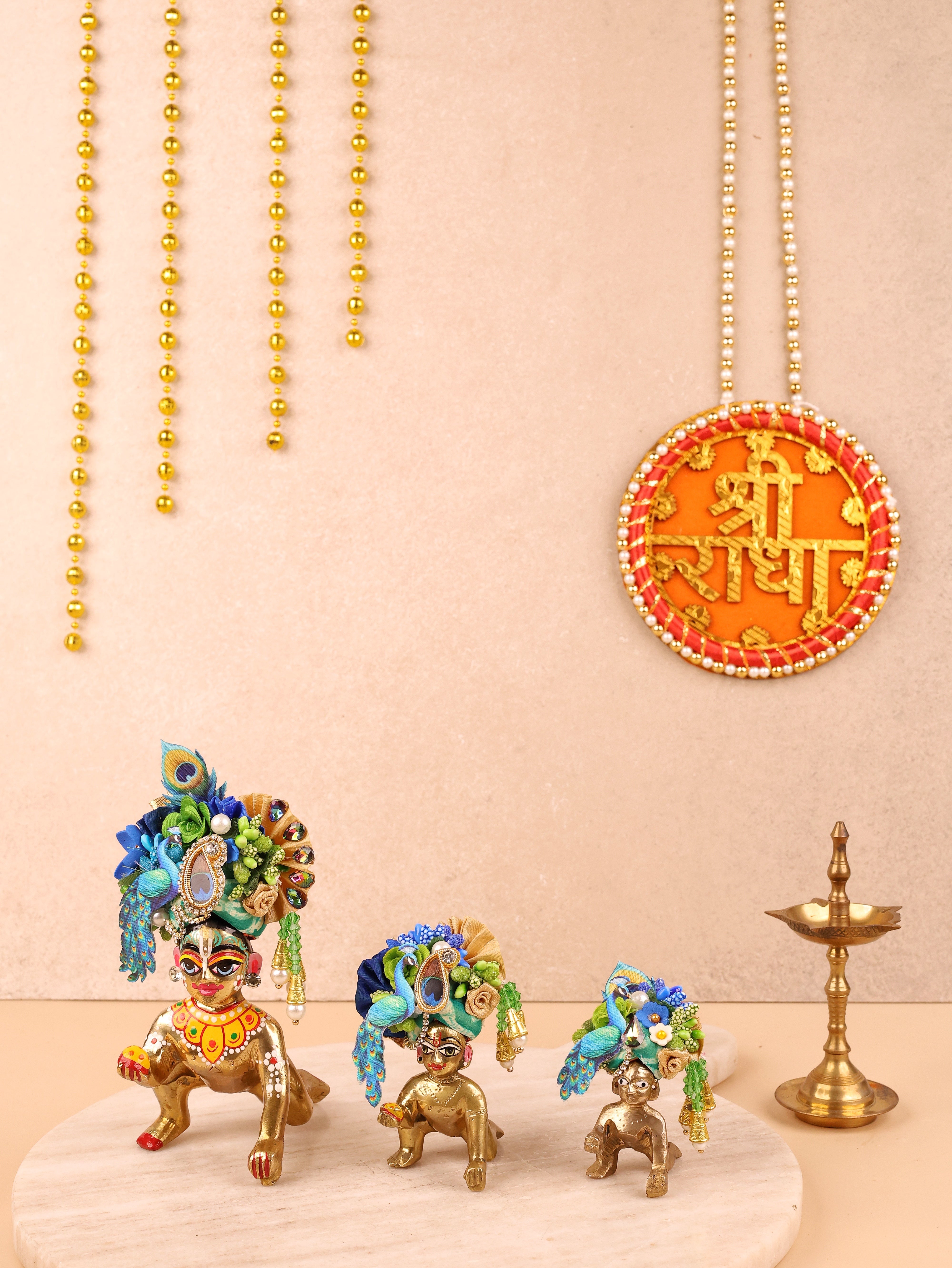 Handmade Green Mulmul Cotton Laddu Gopal Dress | Designer Kanha Ji Poshak for Janmashtami | Fancy Bal Gopal Dress & Krishna Ji Outfit