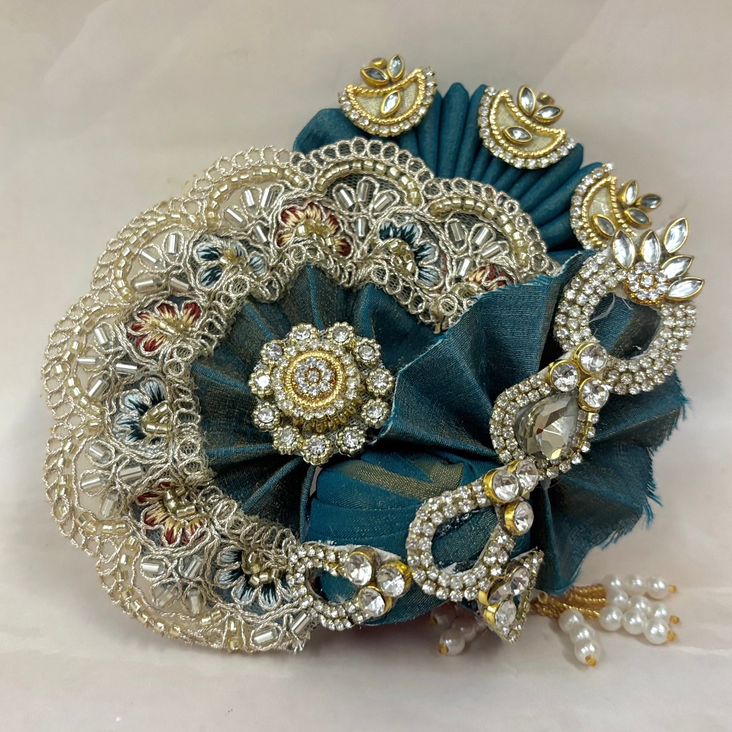 Handmade Rajvibhusa Laddu Gopal Dress - Designer Kanha Ji Poshak, Fancy Bal Gopal Dress for Janmashtami Celebrations, Krishna Ji Dress