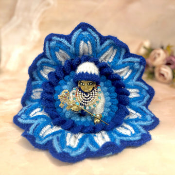 Handmade Neelposhak Woollen Laddu Gopal Dress - Designer Kanha Ji Poshak for Bal Gopal & Krishna Ji | Fancy Janmashtami Outfit