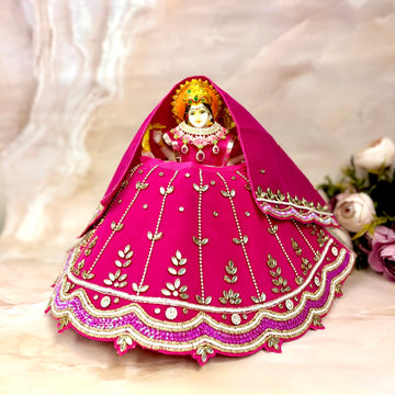Handmade Kanakrekha Mata Rani Dress - Designer Laddu Gopal Poshak, Fancy Krishna Ji Dress for Janmashtami, Bal Gopal & Kanha Ji Celebrations