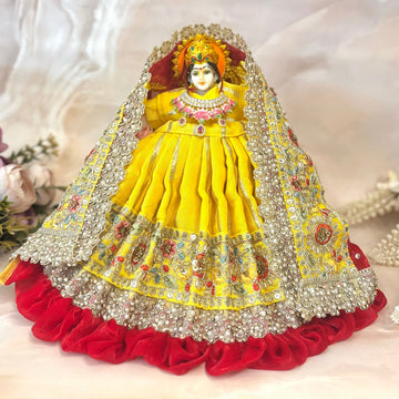 Handmade Suvarnalekha Mata Rani Dress - Designer Laddu Gopal Dress, Kanha Ji Poshak, Bal Gopal Dress for Janmashtami Festival