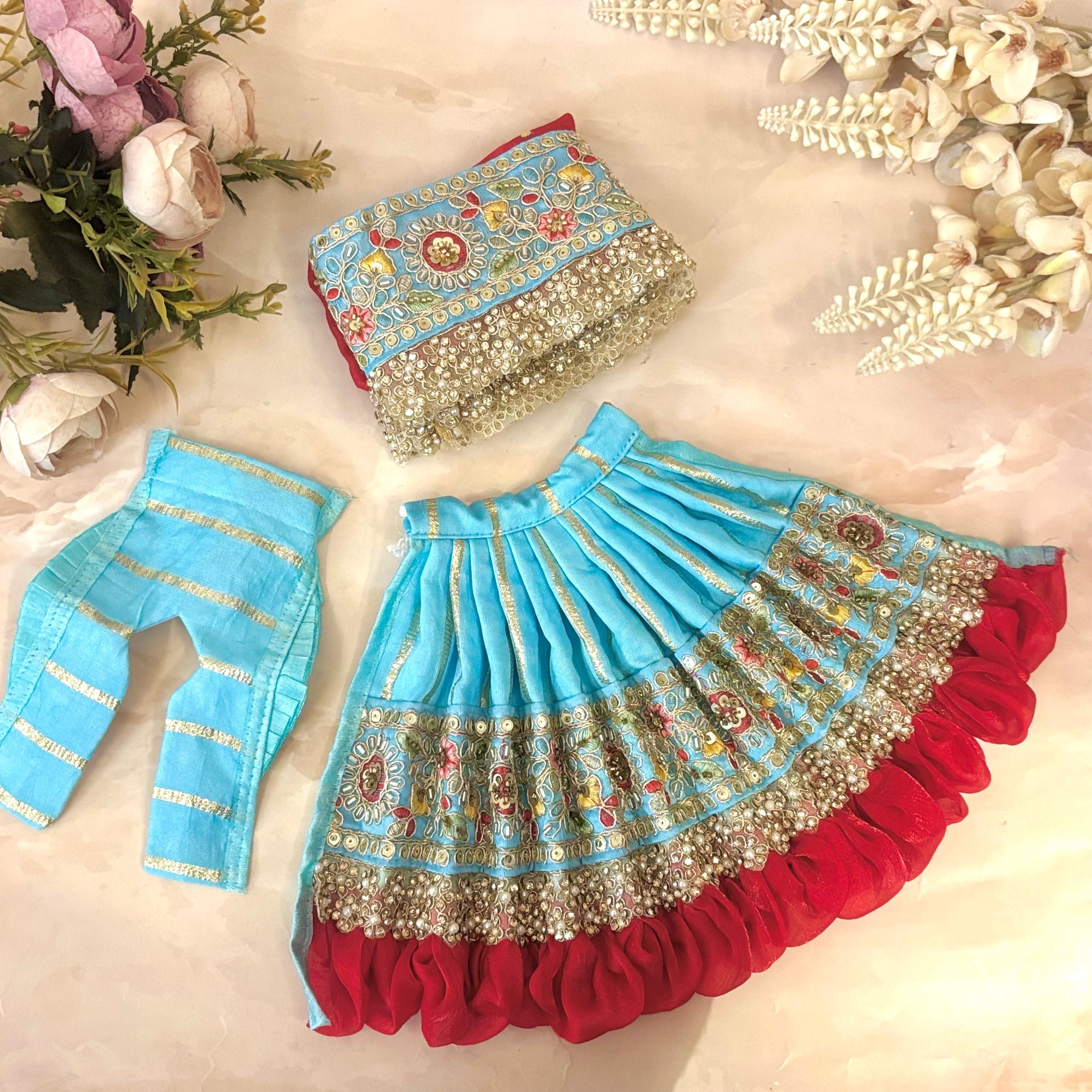 Handmade Kanakprabha Mata Rani Dress - Designer Laddu Gopal Poshak for Janmashtami | Fancy Bal Gopal & Krishna Ji Dress