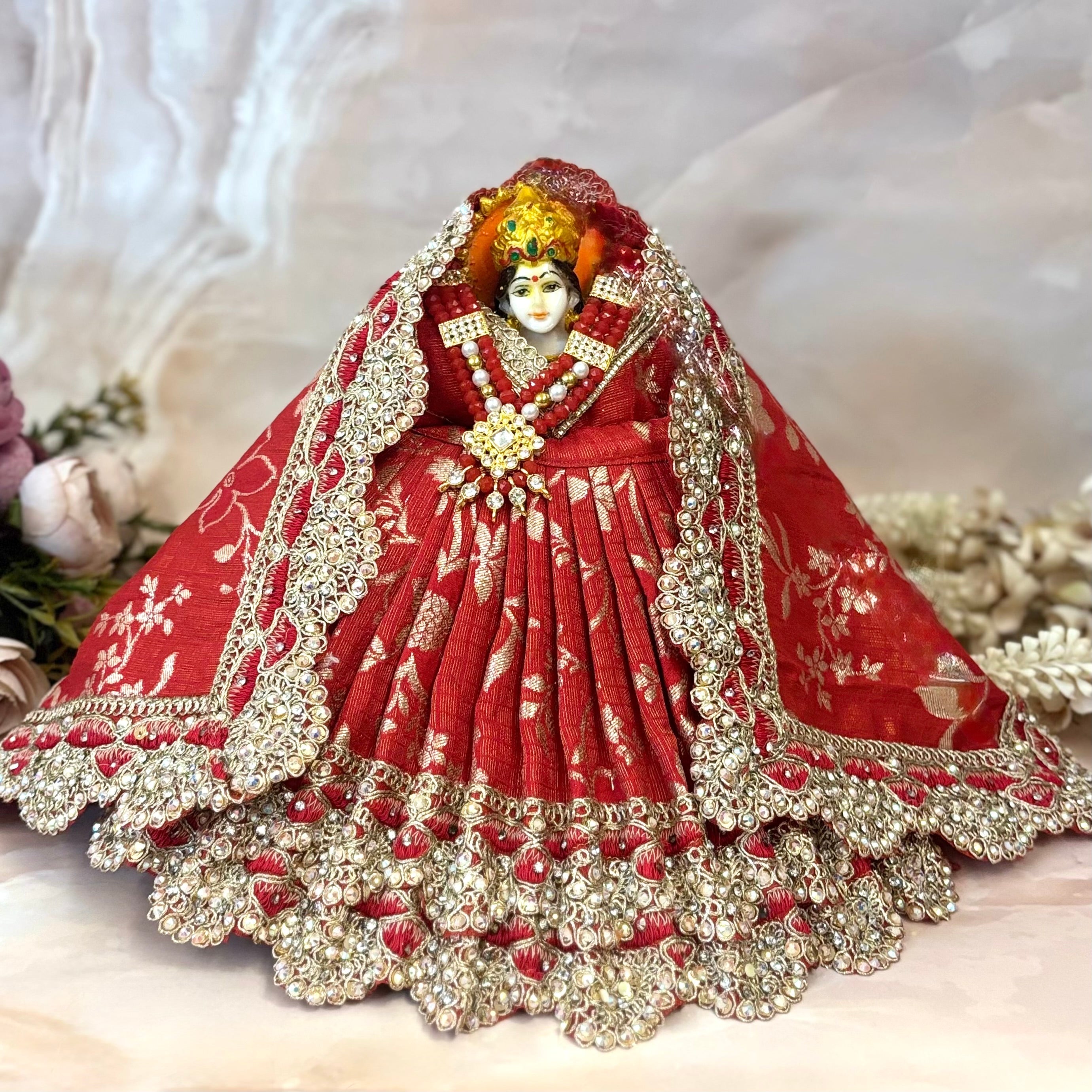 Handmade Rajkanika Mata Rani Dress - Designer Laddu Gopal Dress, Fancy Kanha Ji Poshak for Janmashtami, Bal Gopal & Krishna Ji Dress
