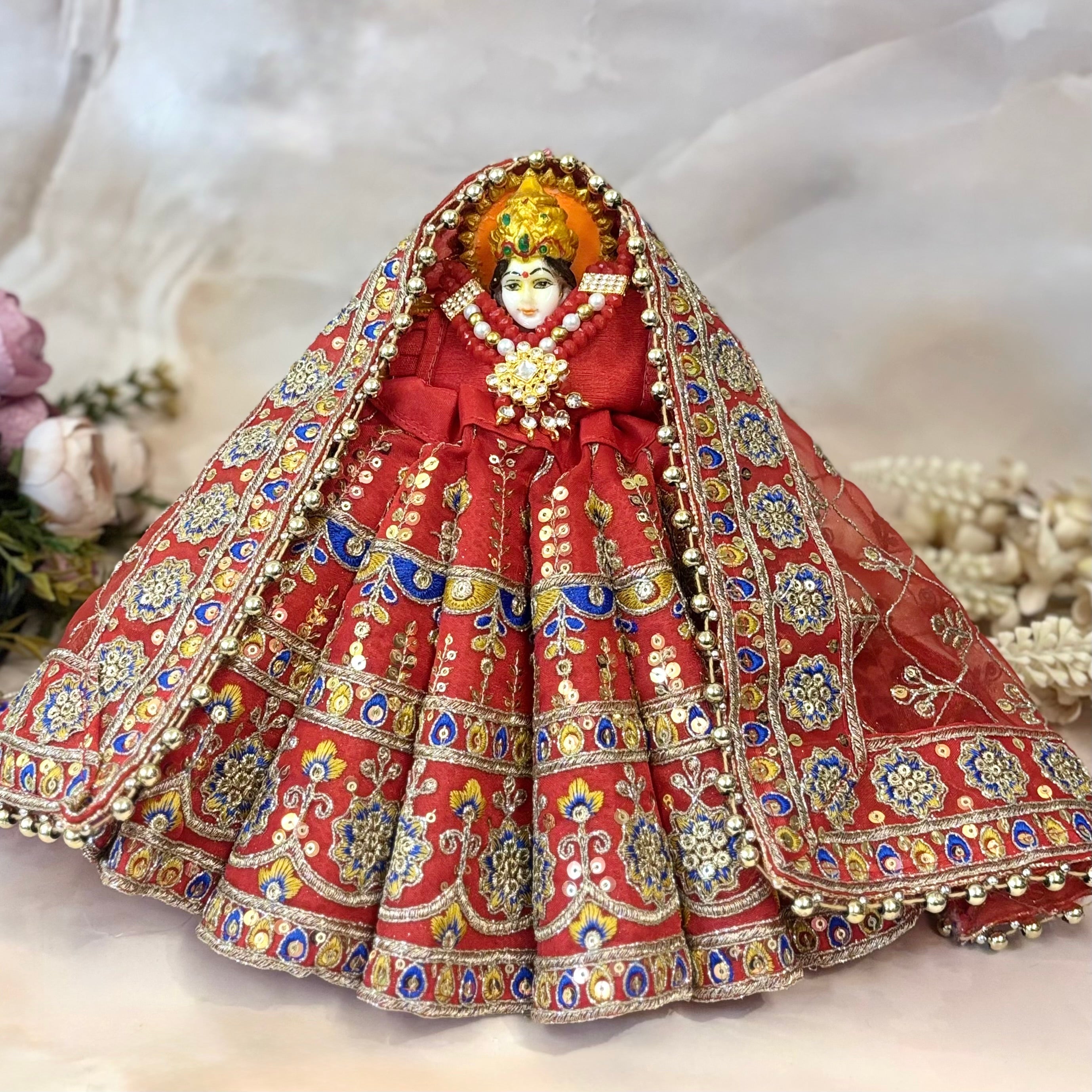 Handmade Designer Rajvijaya Mata Rani Dress - Elegant Laddu Gopal Dress, Kanha Ji Poshak & Bal Gopal Dress for Janmashtami Festival